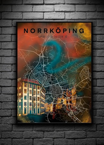 NORRKÖPING strykjärnet digital art print 50x70cm