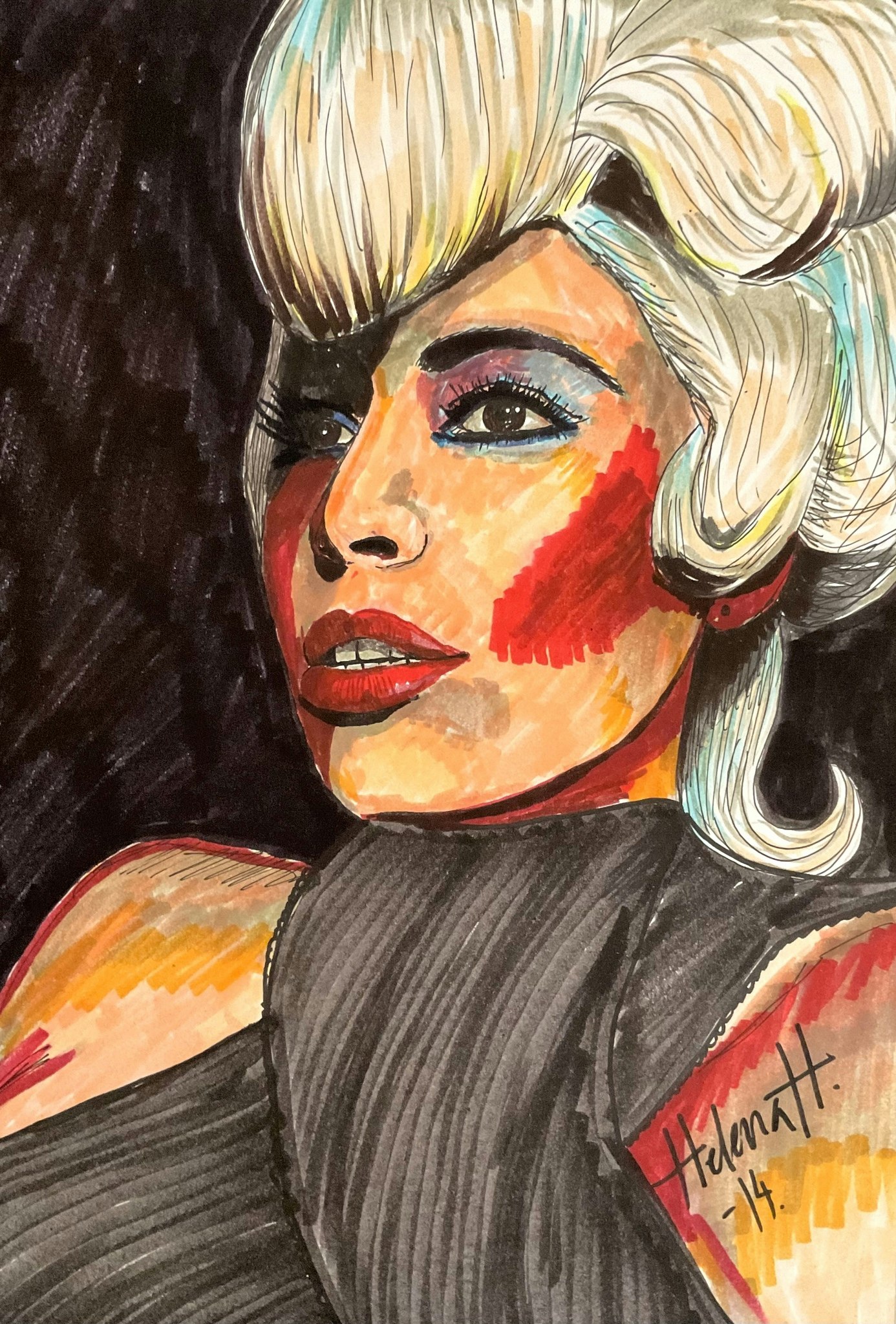 GAGA LADY 30x40cm ink