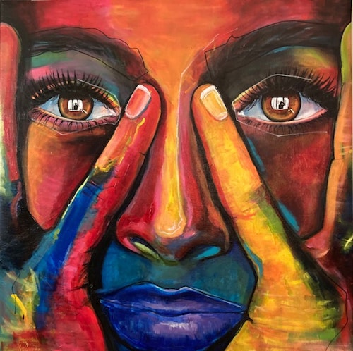 IN MY EYES 74x77cm acrylic canvas