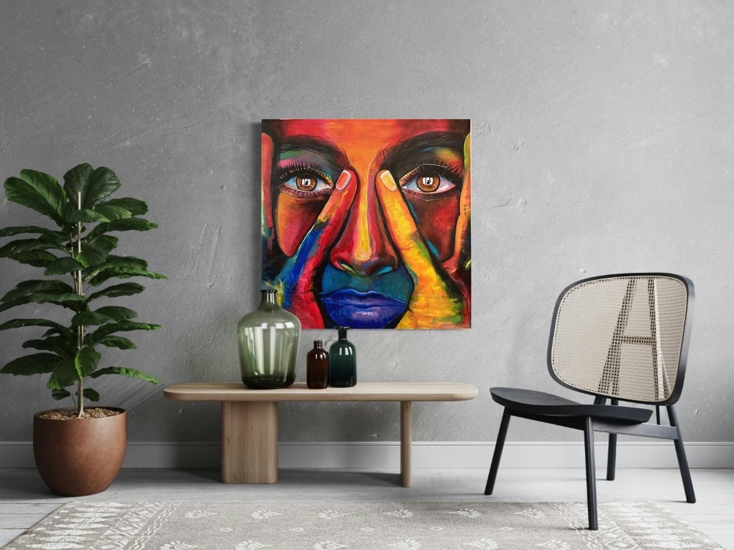 IN MY EYES 74x77cm acrylic canvas