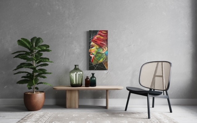 LAUGH CLOSE TO YOU acrylic canvas 40x85cm