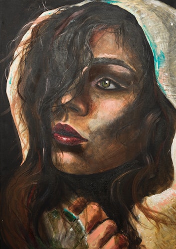 HIDING BEHIND acrylic 50x70cm