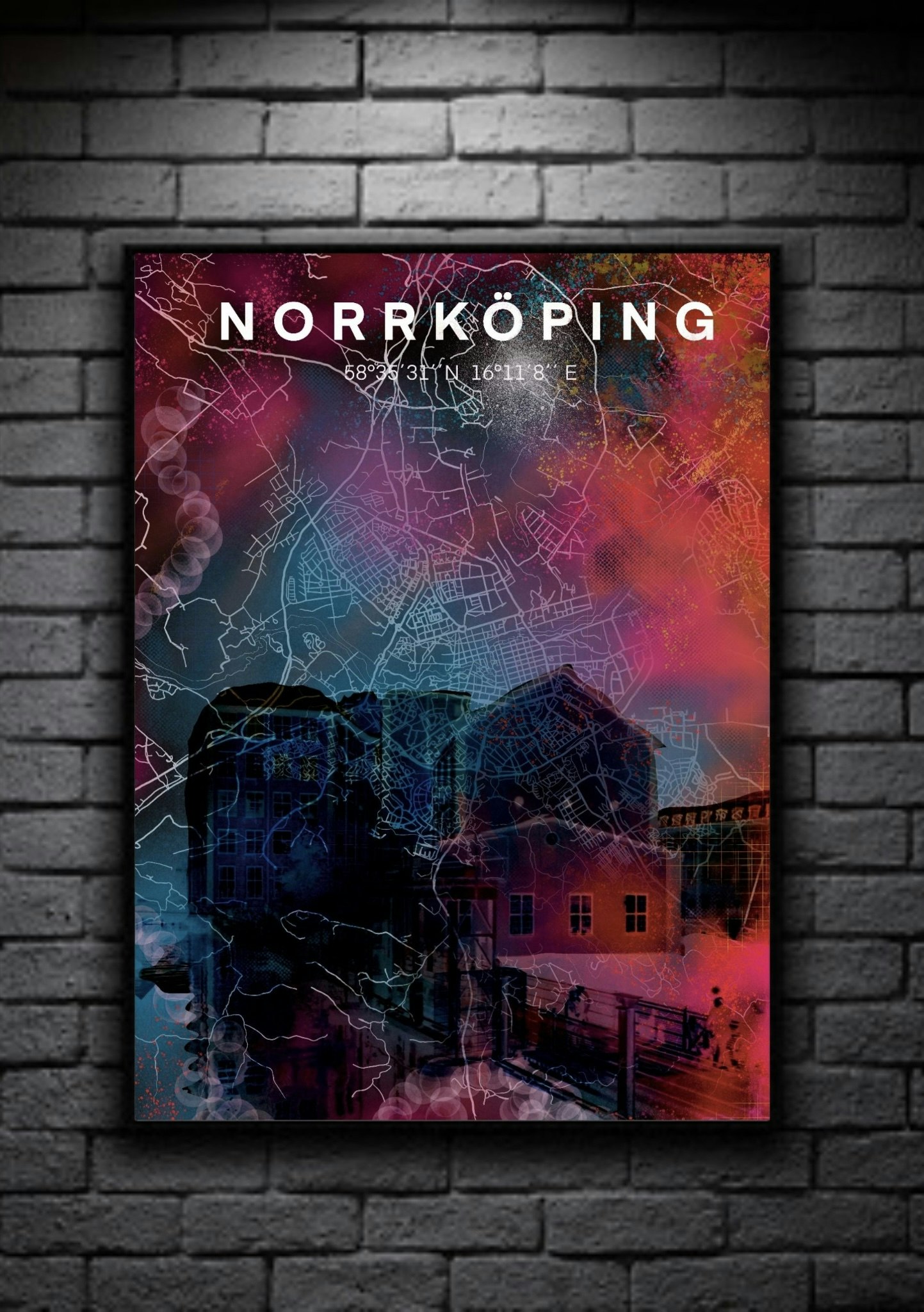NORRKÖPING bron digital art print 50x70cm