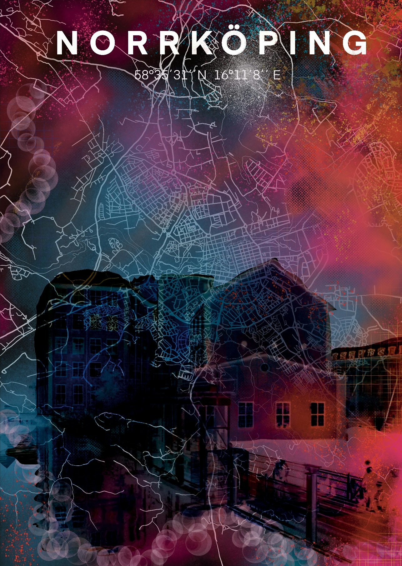 NORRKÖPING bron digital art print 50x70cm