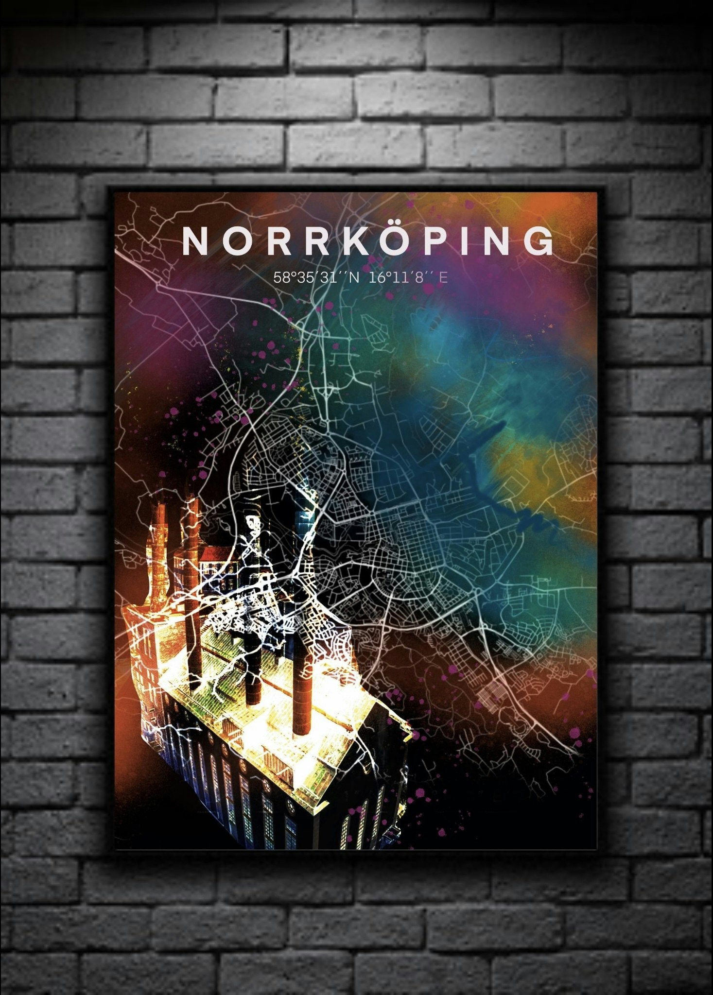 NORRKÖPING värmekyrkan digital art print 50x70cm