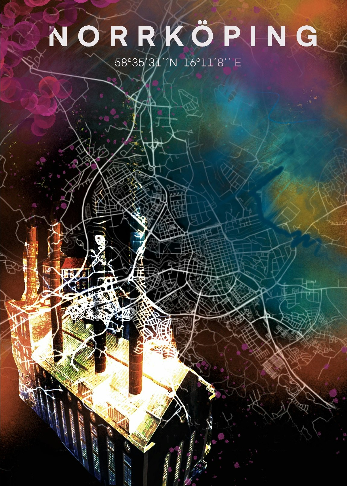 NORRKÖPING värmekyrkan digital art print 50x70cm