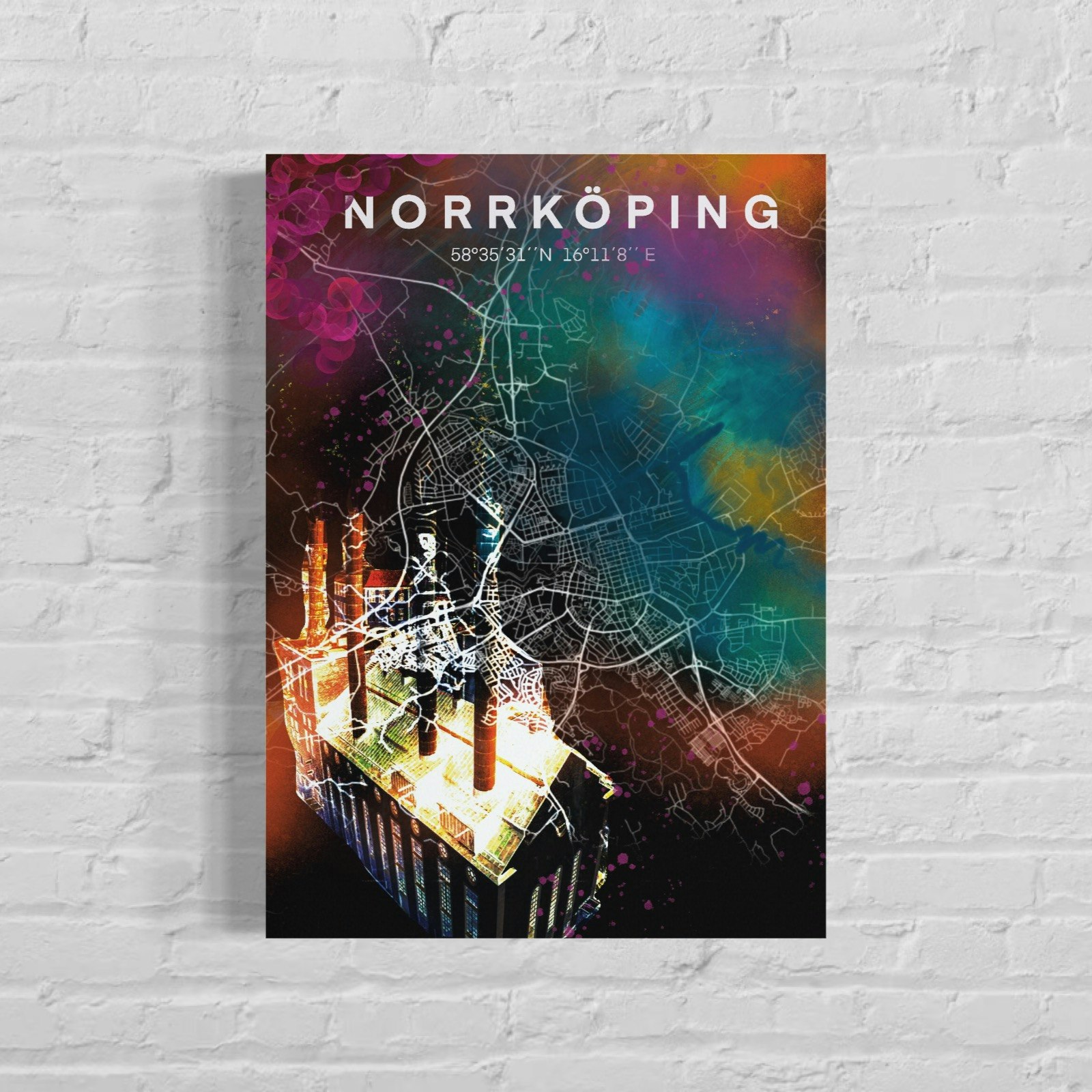 NORRKÖPING värmekyrkan digital art print 50x70cm