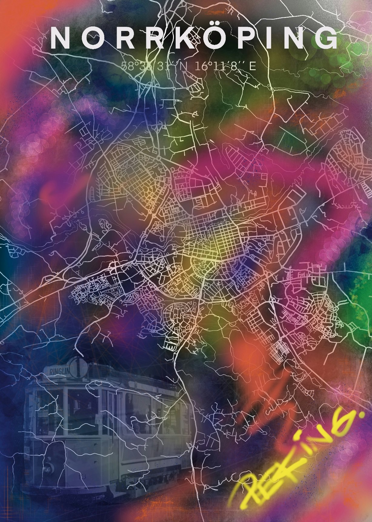 NORRKÖPING peking digital art print 50x70cm
