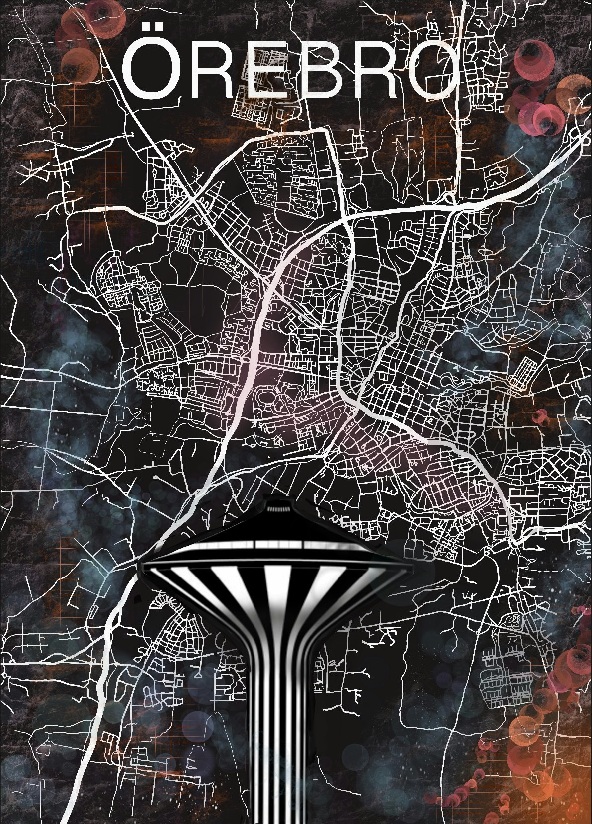 ÖREBRO svampen digital art print 50x70cm