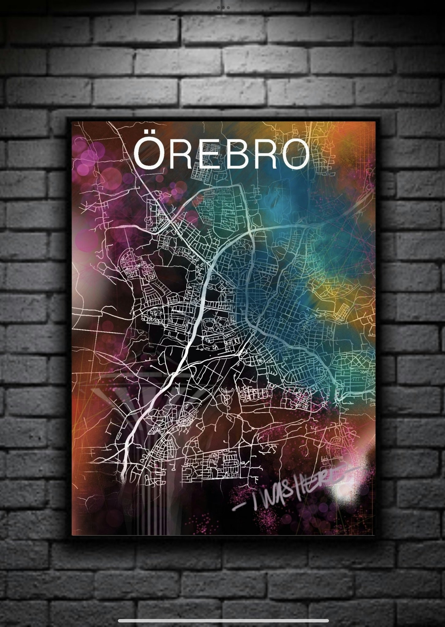 ÖREBRO I was here digital art print 50x70cm