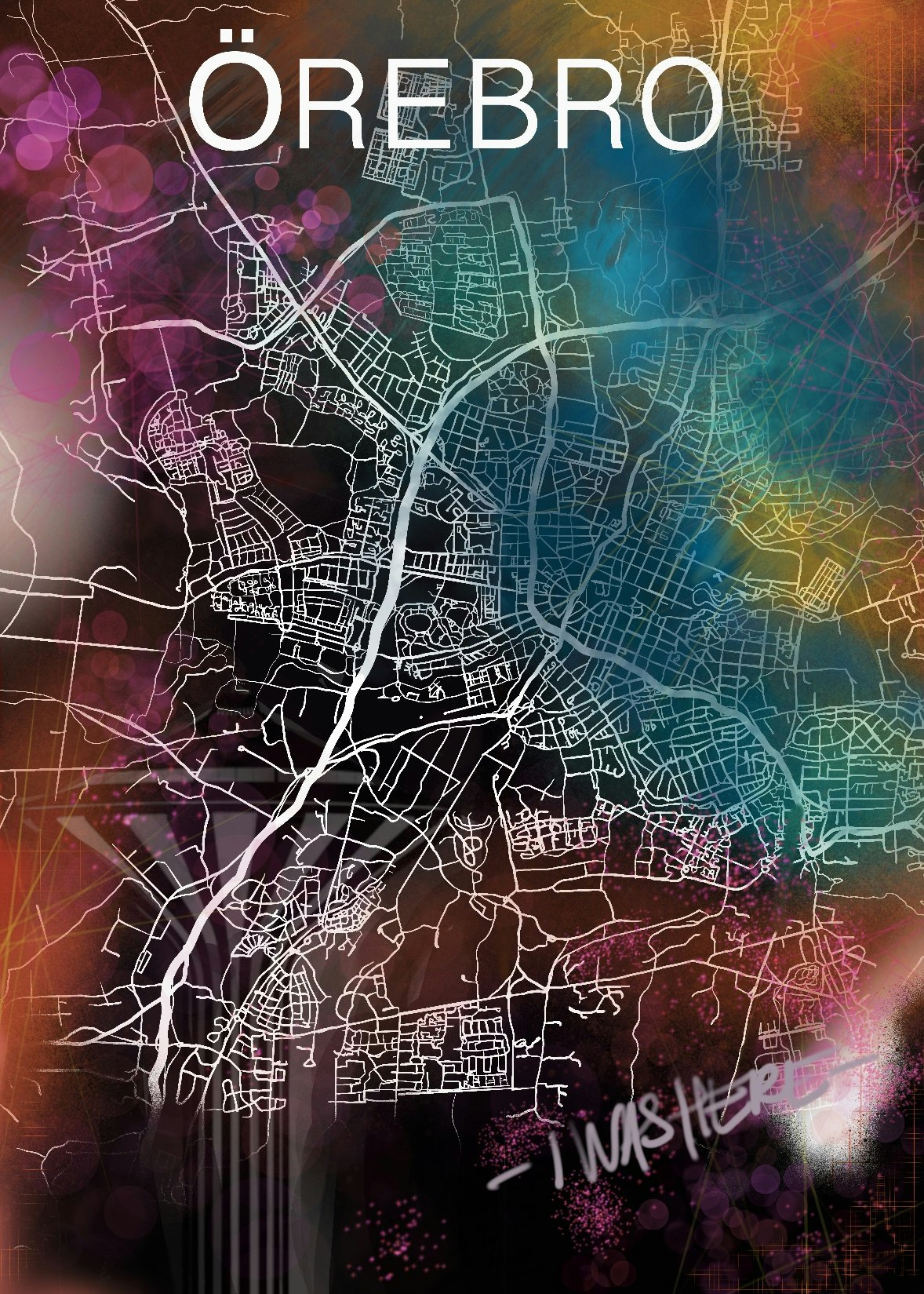 ÖREBRO I was here digital art print 50x70cm