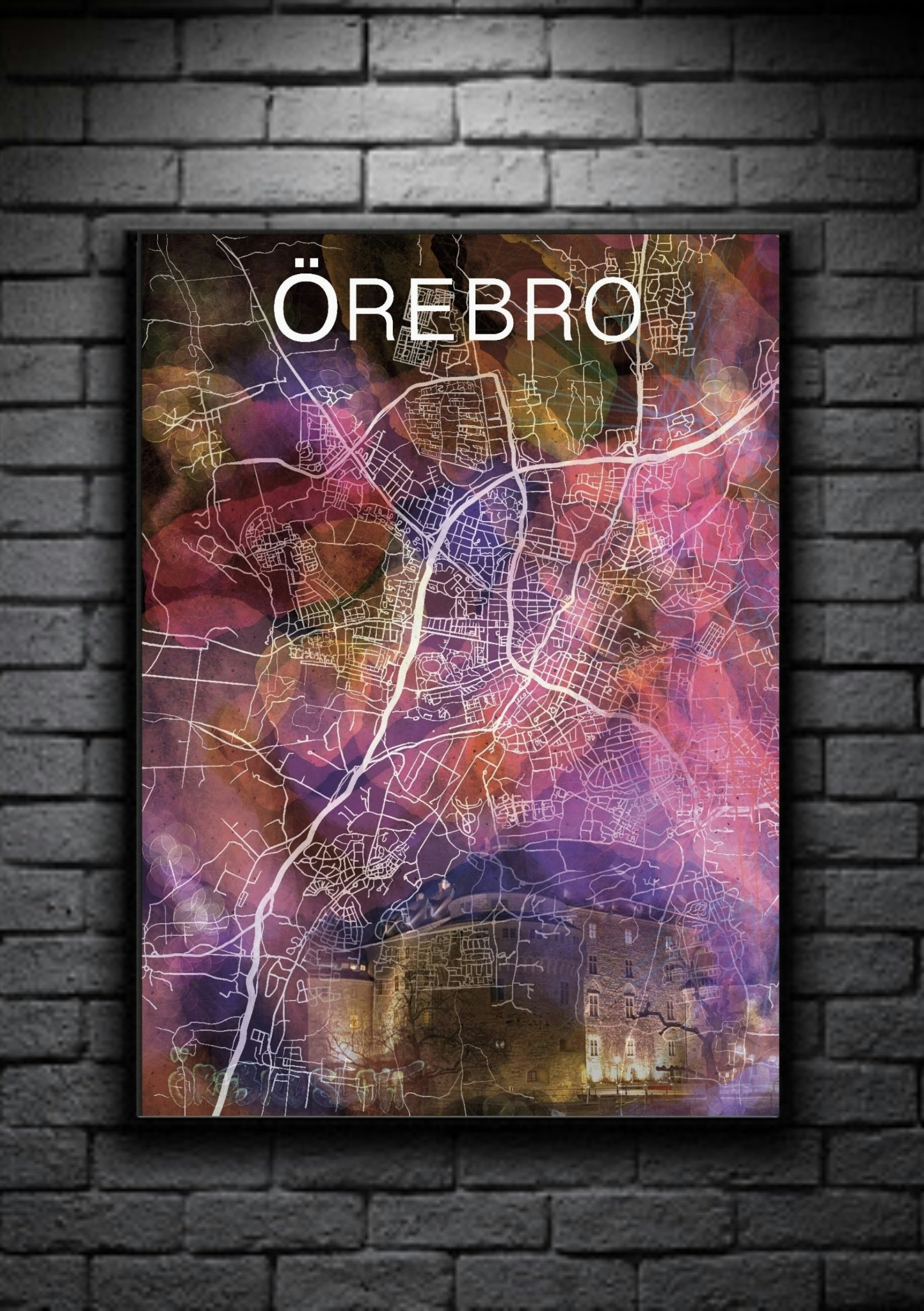 ÖREBRO slottet digital art print 50x70cm