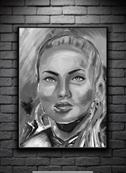 DREAMING digital art print 50x70cm black/white
