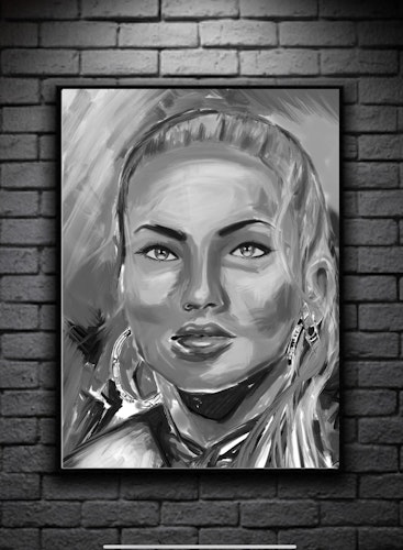 DREAMING digital art print 50x70cm black/white