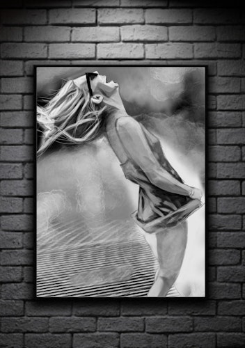 Linn digital art print 50x70cm black/white