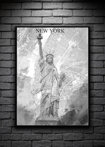 NEW YORK digital art print 50x70cm black/white