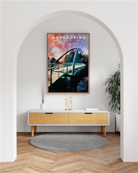 NORRKÖPING Femöresbron rosa Digital artprint 50x70cm