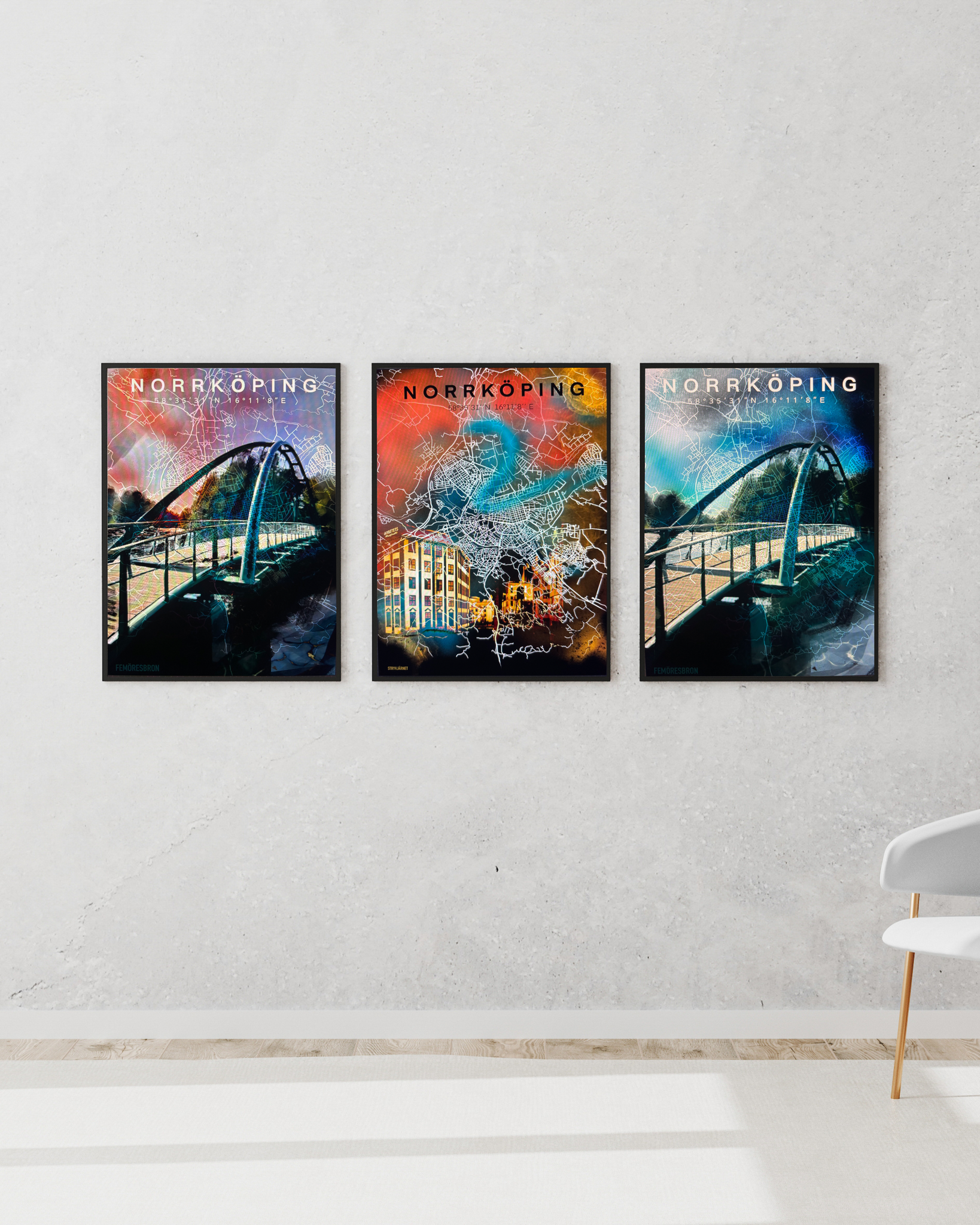 NORRKÖPING strykjärnet digital art print 50x70cm