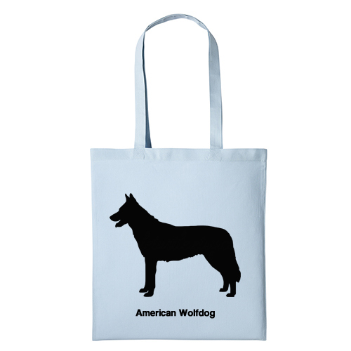 Tygkasse hundras American Wolfdog shopping varghund miljö tyg bomull