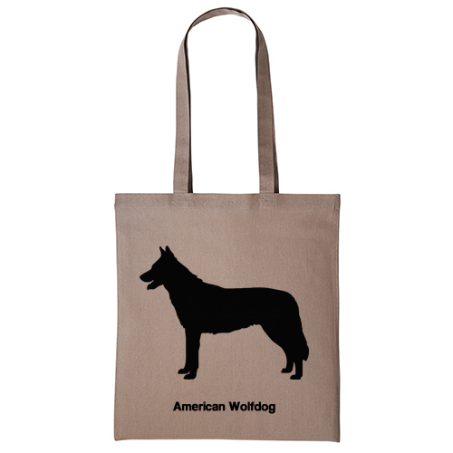 Tygkasse hundras American Wolfdog shopping varghund miljö tyg bomull uppfödare