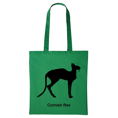 Tygkasse kattras cornish rex CRX ras sverak katt klubb uppfödare shopping miljö bomullskasse sällskap utställning Cornwall