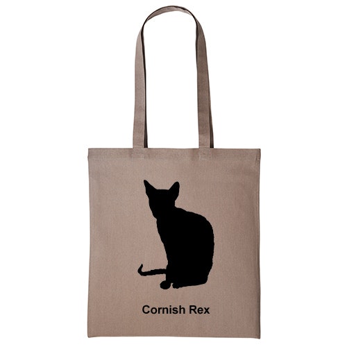 Tygkasse kattras cornish rex CRX ras sverak katt klubb uppfödare shopping miljö bomullskasse sällskap utställning Cornwall