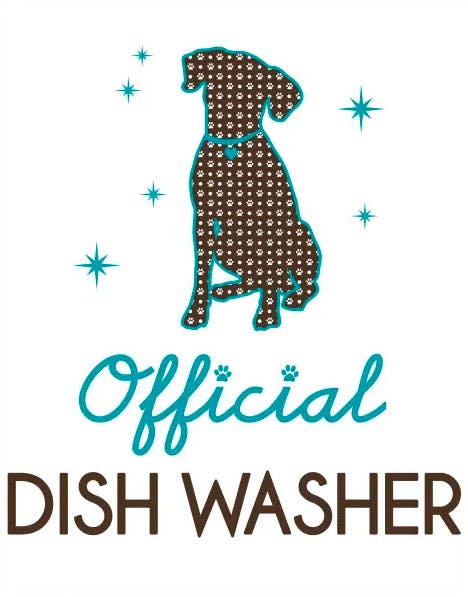 Kökshandduk Official Dishwasher hund hundälskare hem inredning