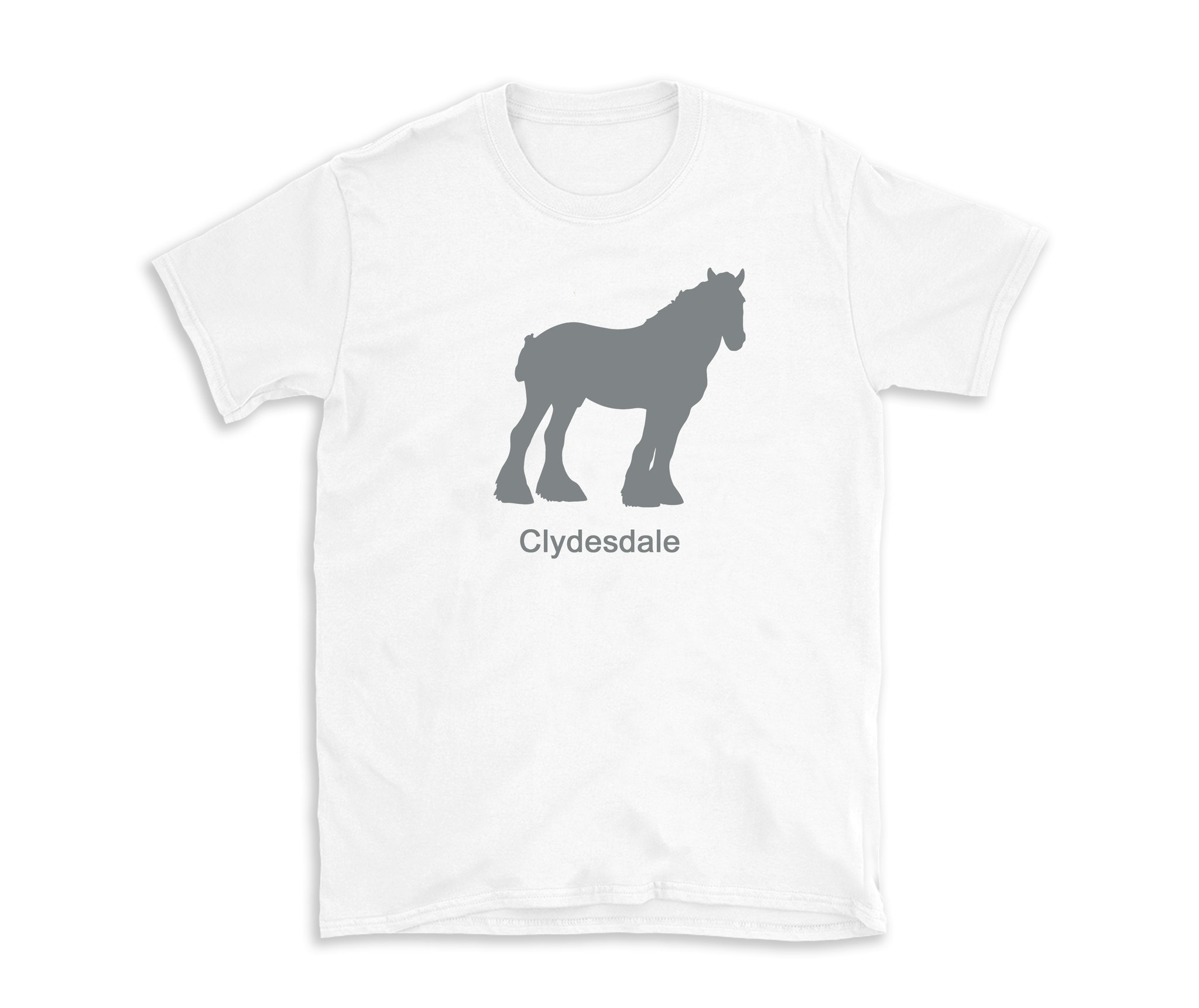 Clydesdale Skottland hästras kallblod jordbruk skogsbruk gårdshäst kläder mode tshirt ras