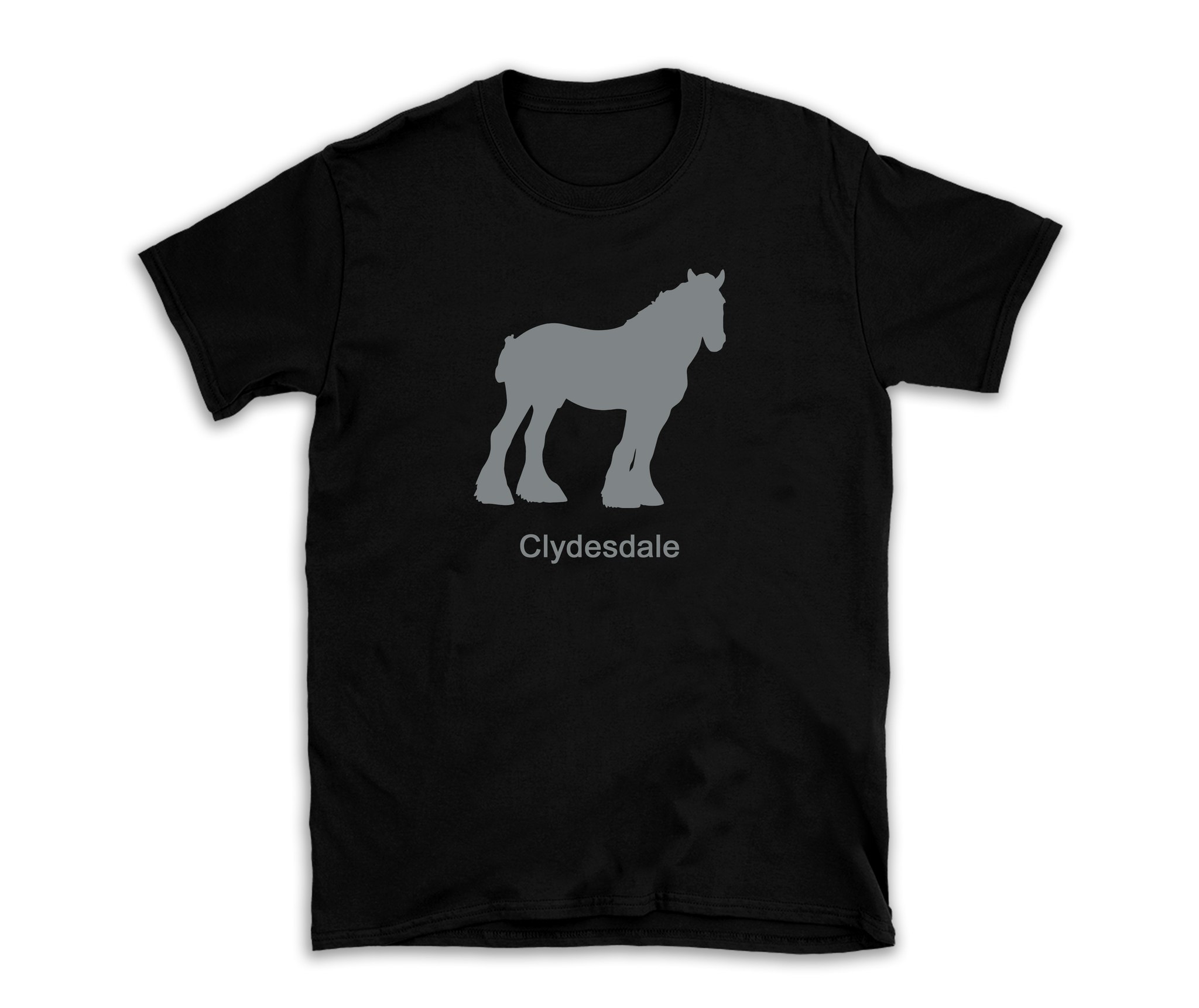 Clydesdale Skottland hästras kallblod jordbruk skogsbruk gårdshäst kläder mode tshirt ras