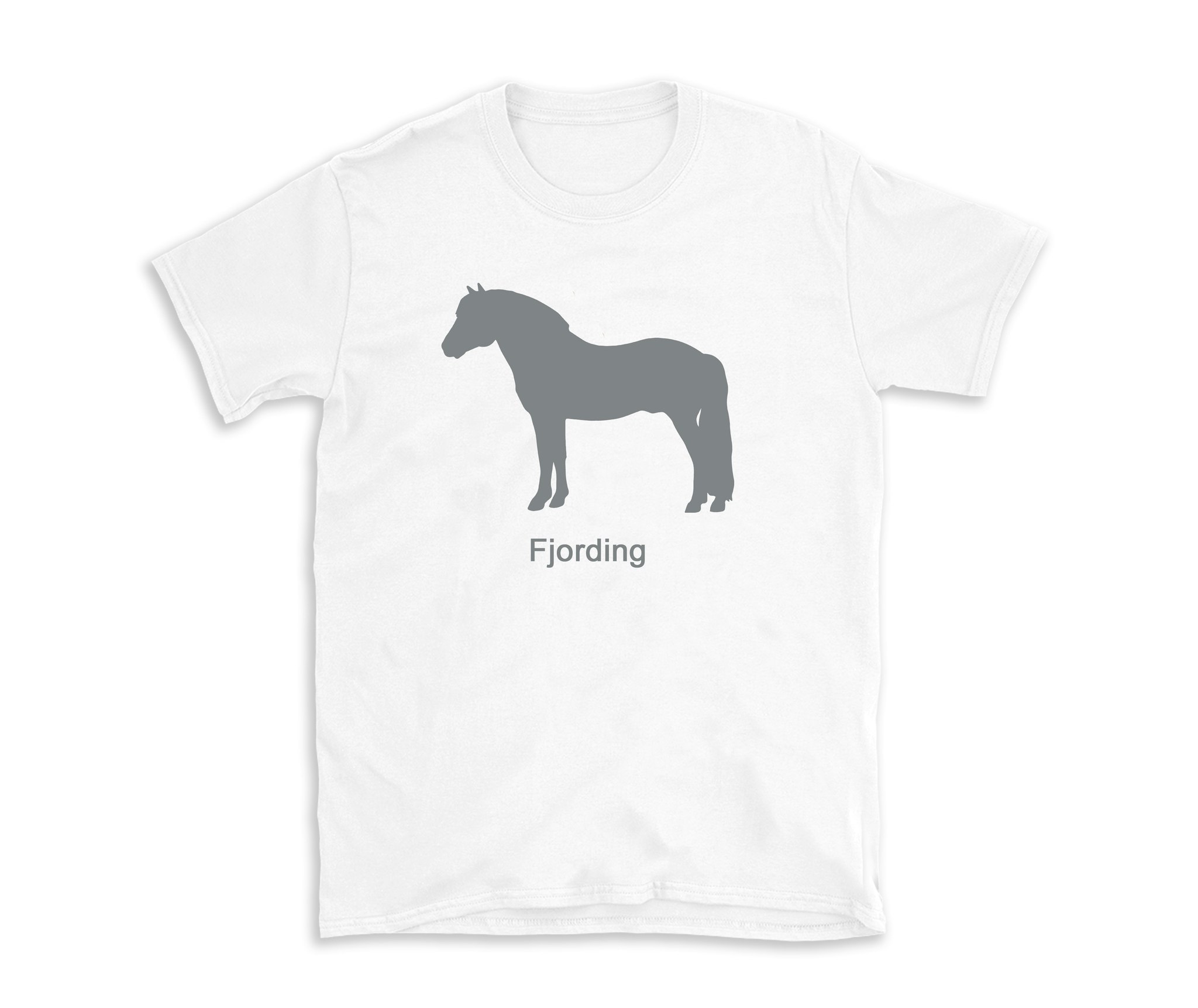 T-shirt hästras Fjording Fjordhäst Norge vestlandshest hoppning dressyr terräng körning ridskola kläder mode statment