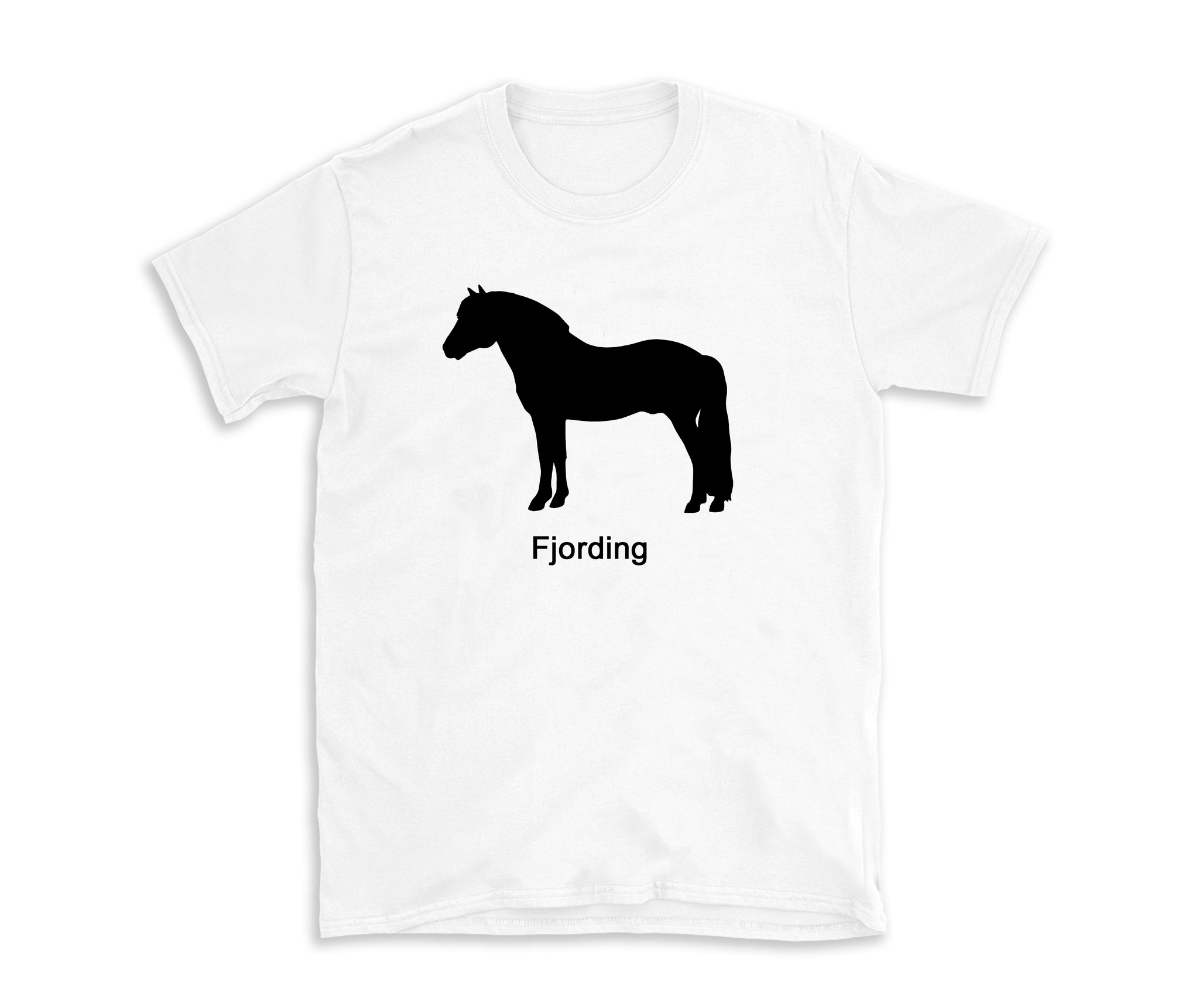 T-shirt hästras Fjording Fjordhäst Norge vestlandshest hoppning dressyr terräng körning ridskola kläder mode statment