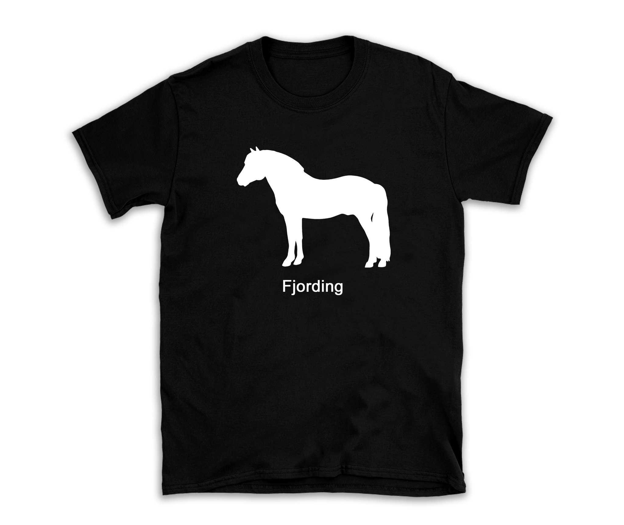 T-shirt hästras Fjording Fjordhäst Norge vestlandshest hoppning dressyr terräng körning ridskola kläder mode statment
