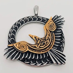 Korp viking brons hänge