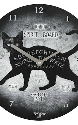 Alchemy black cat spirit board klocka