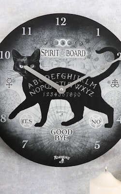 Alchemy black cat spirit board klocka