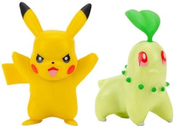 Pokemon battle figure Pikachu och Chikorita