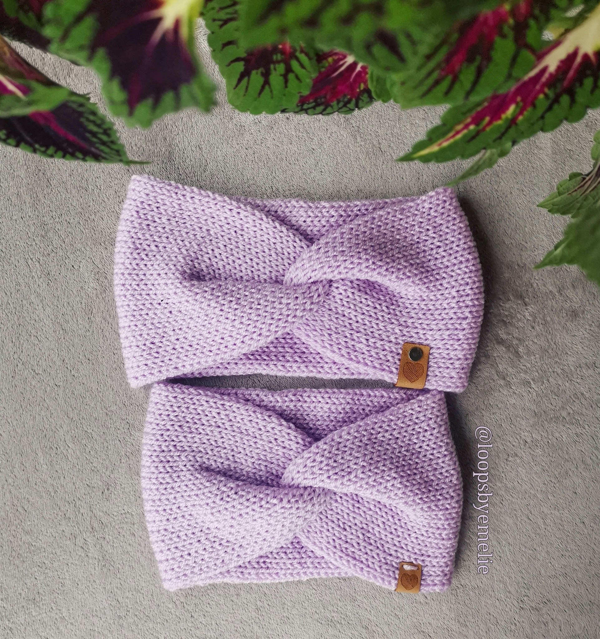 Mommy & Me set, dubbelstickade pannband med twist