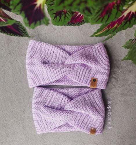 Mommy & Me set, dubbelstickade pannband med twist