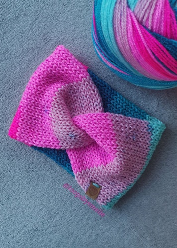 Dubbelstickat pannband med twist - Barn
