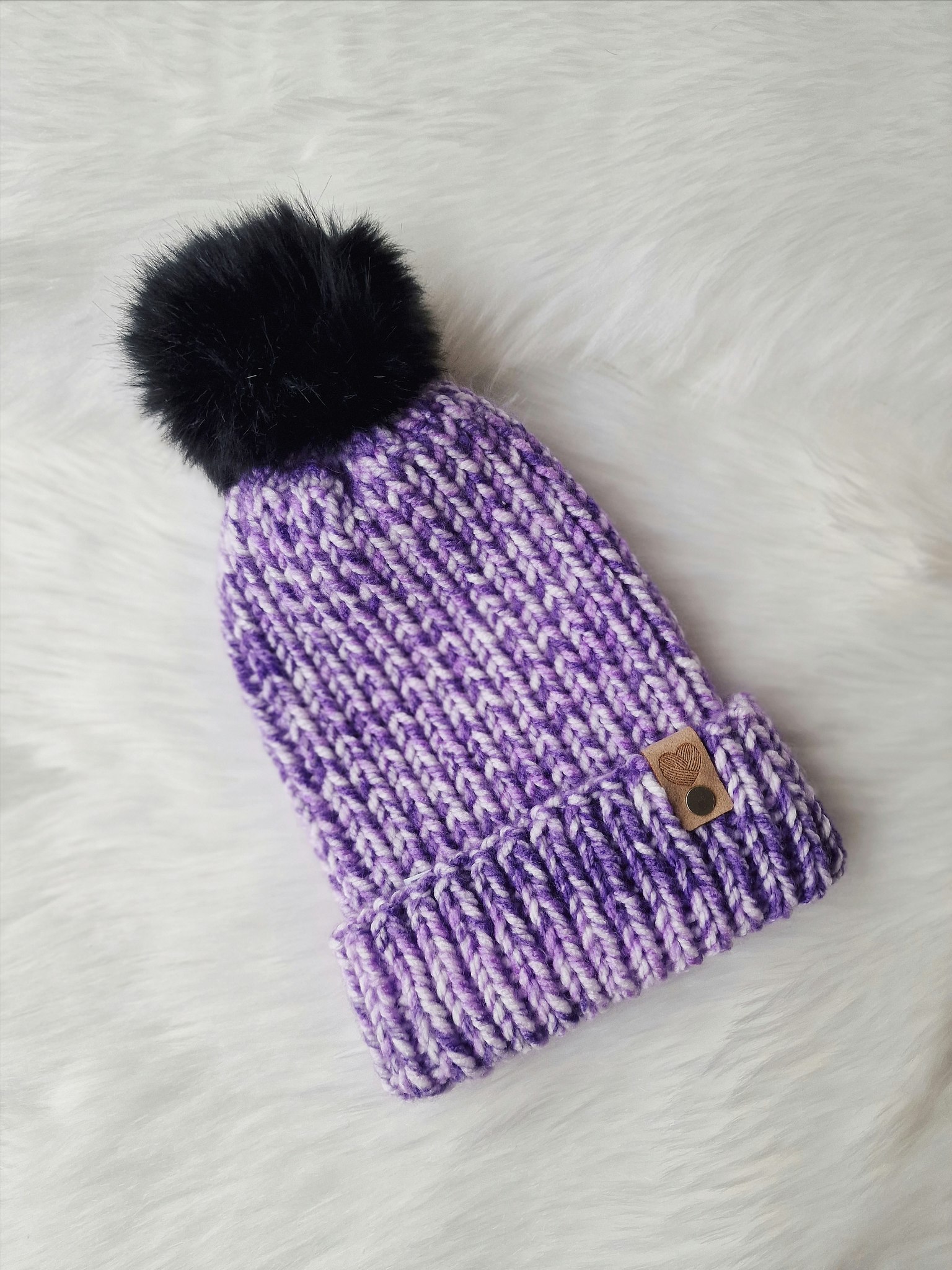 Chunky beanie - Lilamelerad