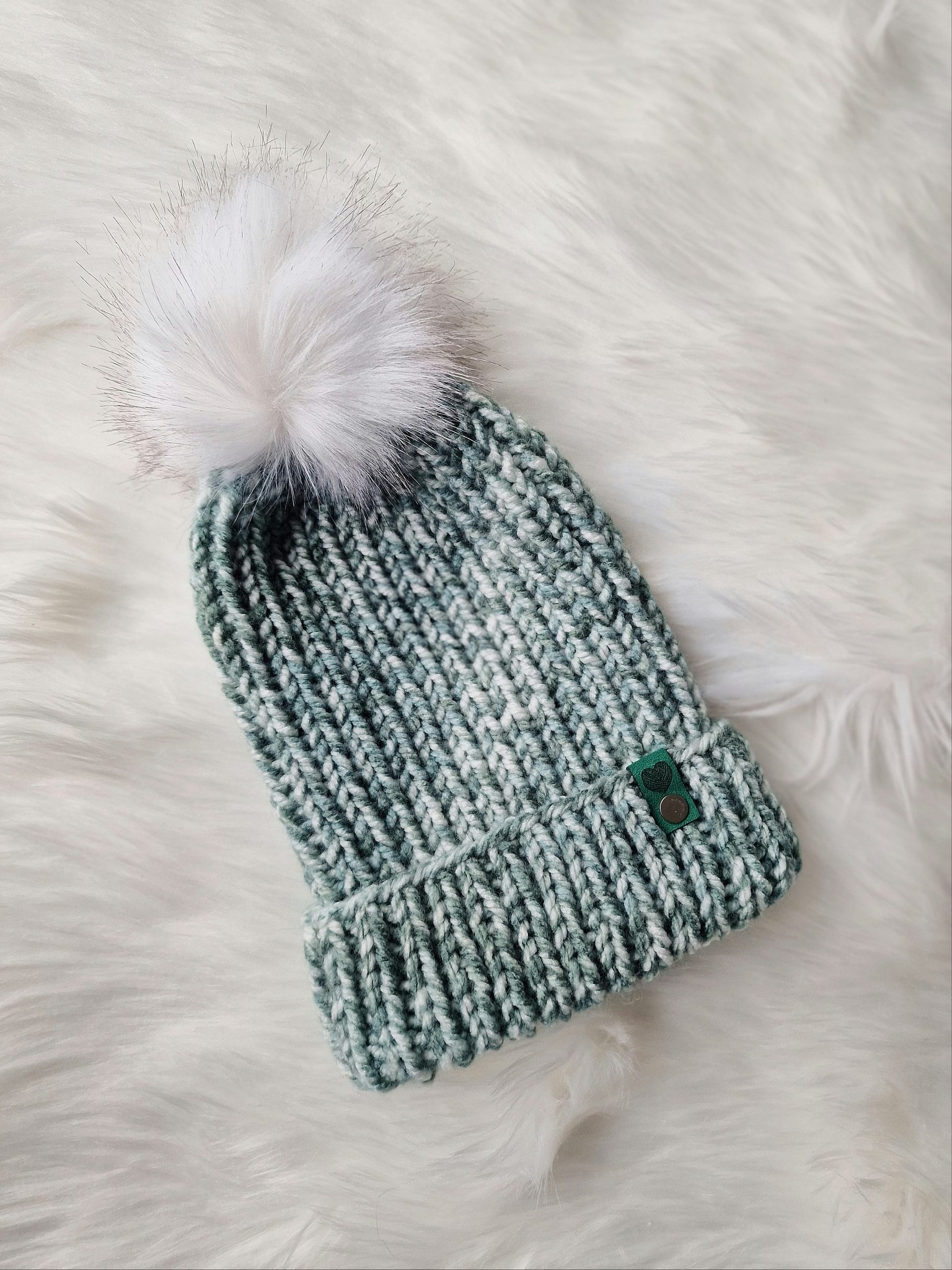 Chunky beanie - Grönmelerad