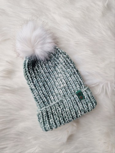 Chunky beanie - Grönmelerad
