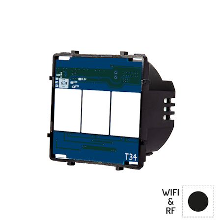 Nino Intelligence Switch&Socket modul, WiFi+RF Smart touchbrytarmodul 3-grupp 1-väg, passar ALUM/GLAS/G-PAN