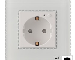 Nino Intelligent Switch&Socket modul, Smart vägguttag jordat WiFi + RF , vit, passar ALUM/GLAS/POLY