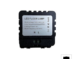 Nino Switch&Socket modul, golvlampa LED 1W kallvit, svart, passar ALUM/GLAS/POLY