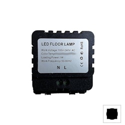 Nino Switch&Socket modul, golvlampa LED 1W kallvit, svart, passar ALUM/GLAS/POLY