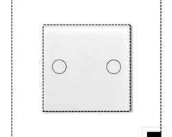 Nino Switch&Socket modulglas, 2-grupp, vit, till täckram ALUM/GLAS