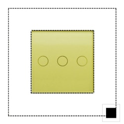 Nino Switch&Socket modulglas, 3-grupp, guld, till täckram ALUM/GLAS