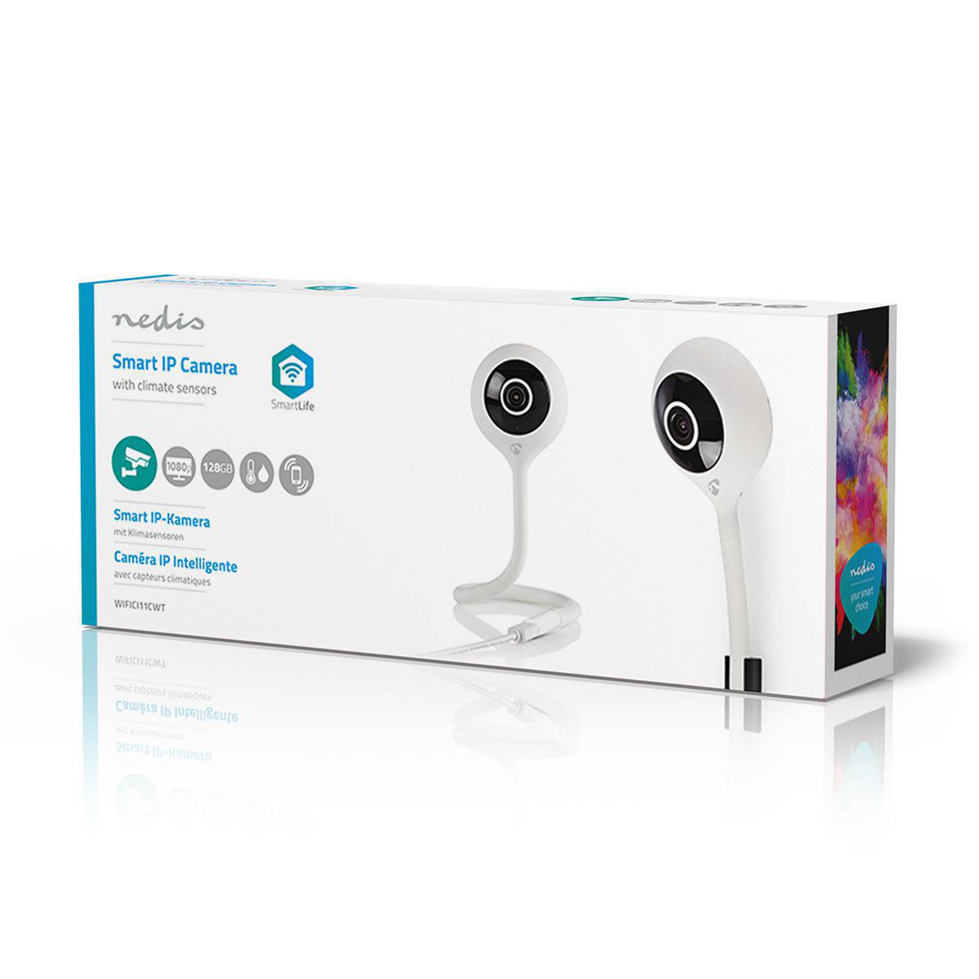 Smart Inomhus kamera | Wi-Fi | Full HD 1080p | Cloud / DRM-stöd | Nattsikt | Android™ / IOS | Vit