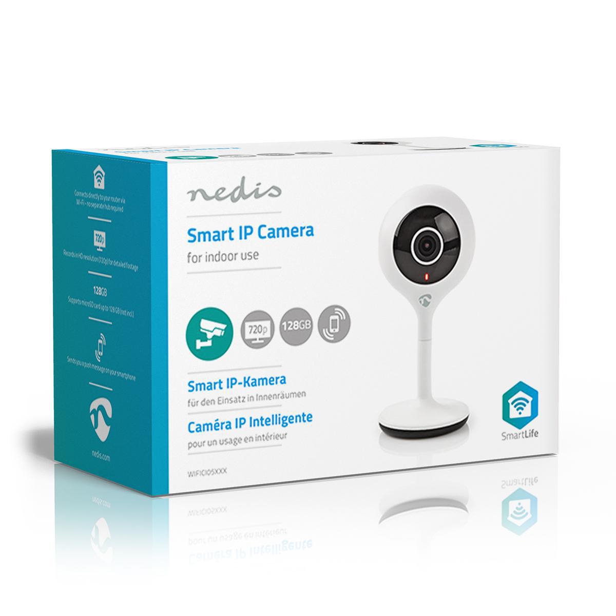 Smart Inomhus kamera | Wi-Fi | HD 720p | Cloud / DRM-stöd | Nattsikt | Android™ / IOS | Vit